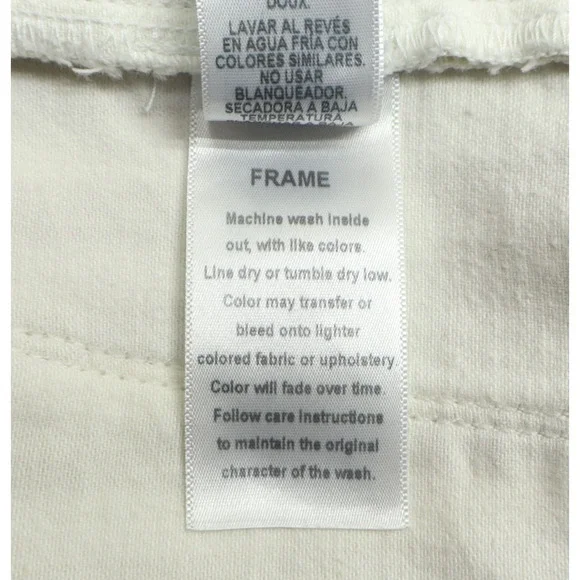 Frame Women's The Anchor High Waisted Wide Leg Jeans Tan White Stripes Sz 27